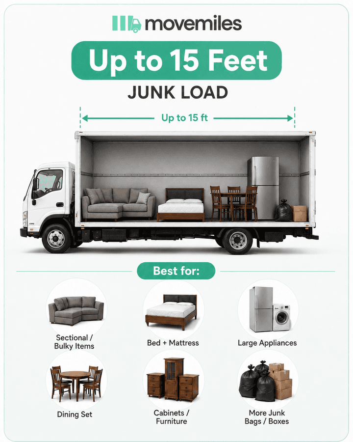 Up to 15 feet truck load — loaded truck and what typically fits