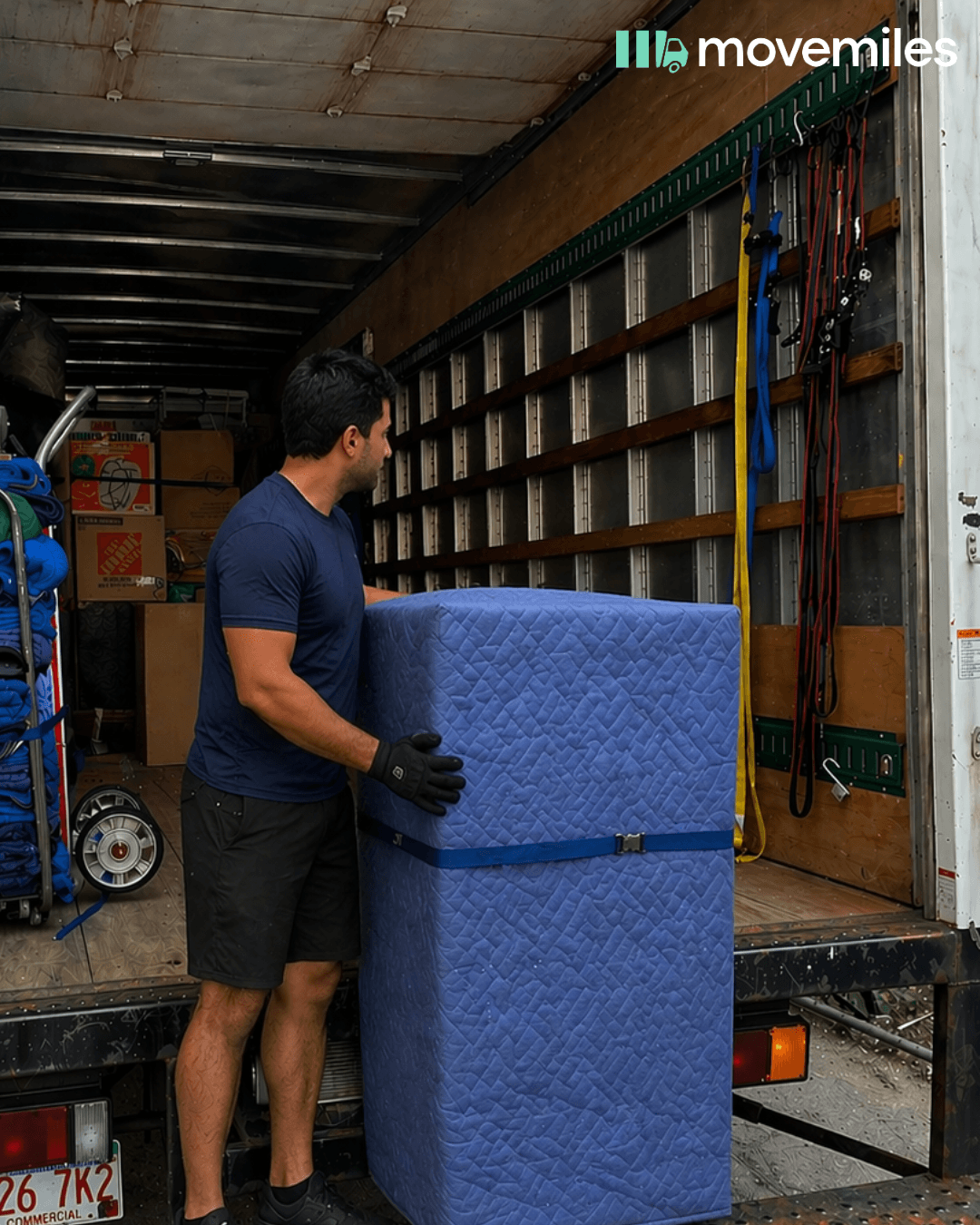 Movemiles crew loading a truck outside a house